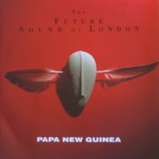 Future Sound of London: Papua New Guinea - typotetun Belgia-painoksen kansi (1992)