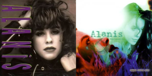 Alanis Morissetten debyytti Alanis (1991) ja "debyytti" Jagged Little Pill (1995)