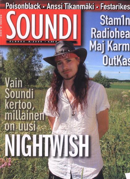 Arkkityyppinen Soundi-lehden kansi 2000-luvulta: Nightwish-eksklusiivi (8/2006)